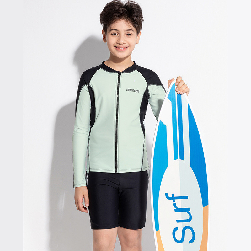 Baju Renang Anak  2024 Suit renang baru lengan panjang Split dua potong set anak laki-laki berusia 8
