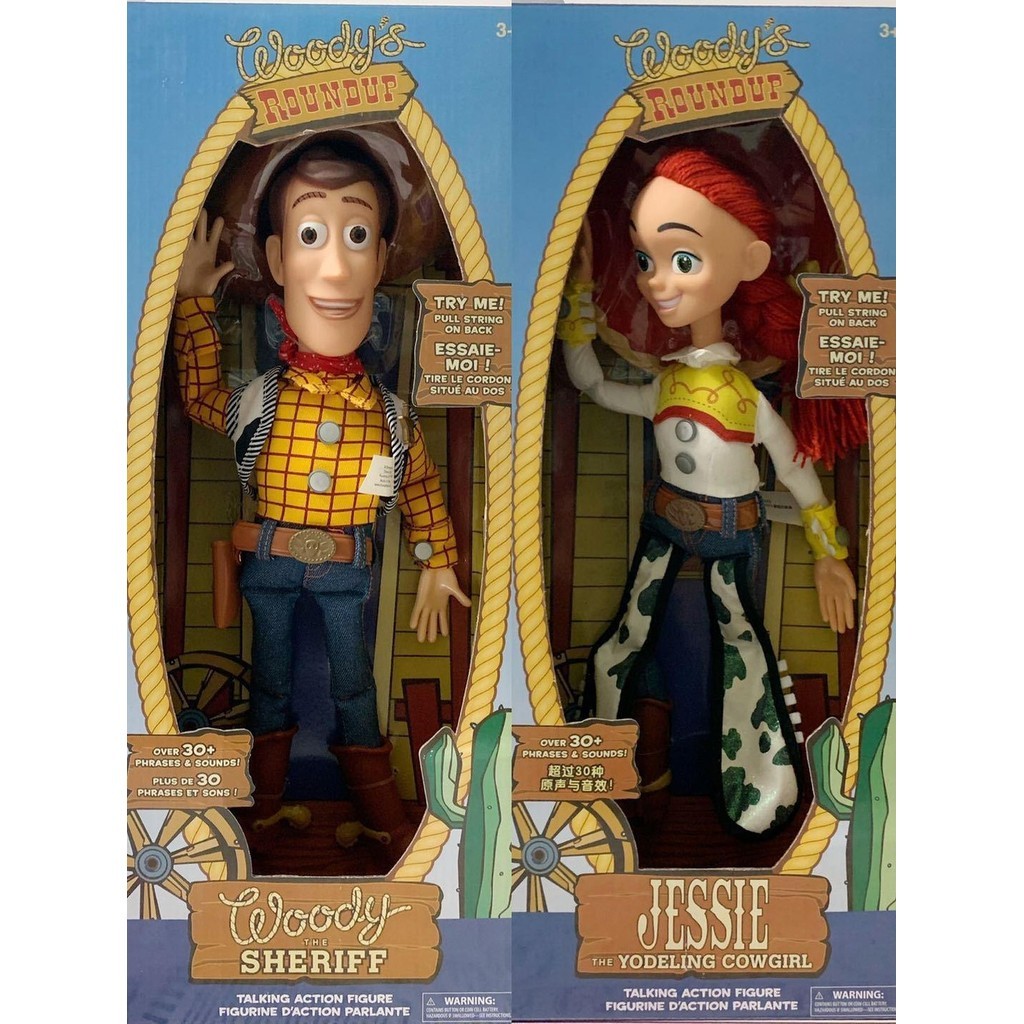Action Figure  Toy Story 3 mainan Sheriff Woody Tris Bass tahun cahaya suara bersinar model tangan