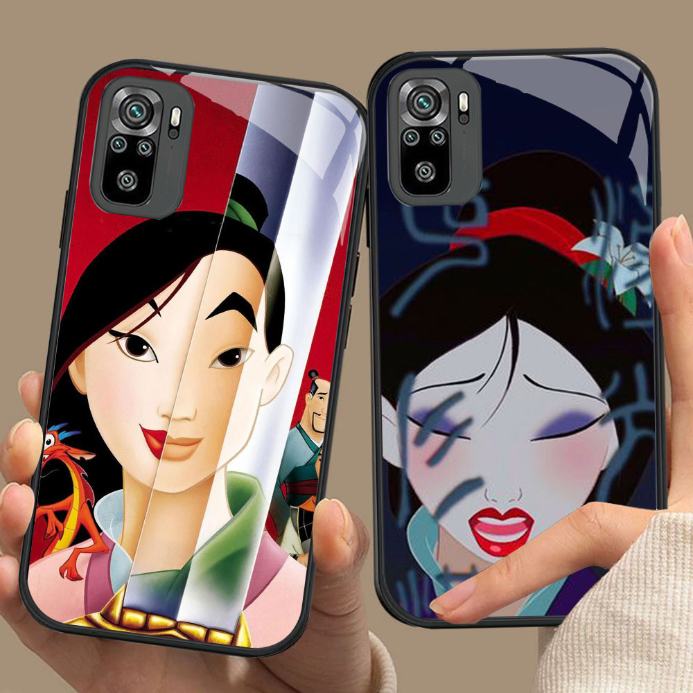 HK-106 Mulan HD Glass Casing untuk Xiaomi Redmi Note 10 10S 10T 11 SE 11S Poco M3 M4 M5S Pro