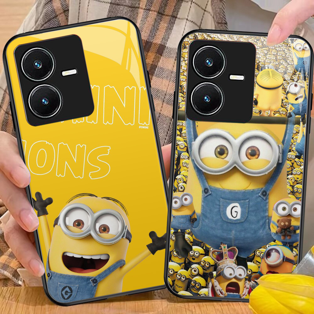 Kaca Casing untuk VIVO Y35 Y22S Y28 iQOO Z6 Y81i V19 Y55 Y67 Y66 Y75 Y81s V25 Y81 Y22 5G Z-108 Cute 