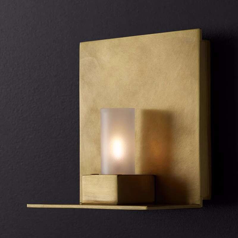 Lampu minimalis Amerika, koridor tembaga murni klasik Cina, insinyur hotel, lampu dinding latar bela