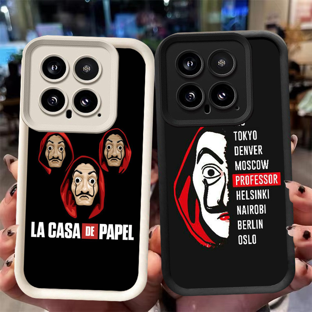 XI47 La Casa De Papel Casing untuk Xiaomi Redmi Poco M3 M4 C65 13T 14 14T 13C K60 Pro Ultra Hitam Pu