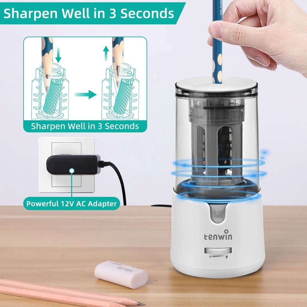 

Pensil Pengasah Listrik Otomatis Besar Tugas Berat 6-12mm Pensil Berwarna Mekanis USB Untuk Chi