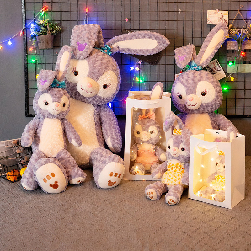 Boneka  Boneka kartun telinga panjang mainan bulu kelinci kain boneka perhiasan hadiah