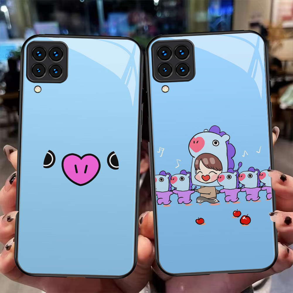 XI94 BT21 MANG Kaca Casing untuk Samsung Galaxy M12 A12 A22 M32 5G HD