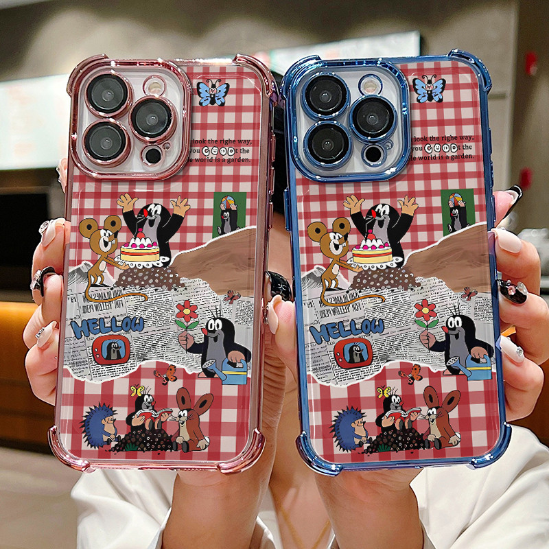 Sertamulia1 Plating Airbag Case Ungu Aesthetic Unik Dan Lucu Silikon Soft Case Untuk Iphone 13 11 12