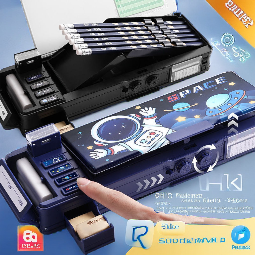 

L Kotak Pensil Anak Tempat Pensil Kunci Kata Sandi Tempat Pensil Anak Laki-laki Multifungsi Siswa S