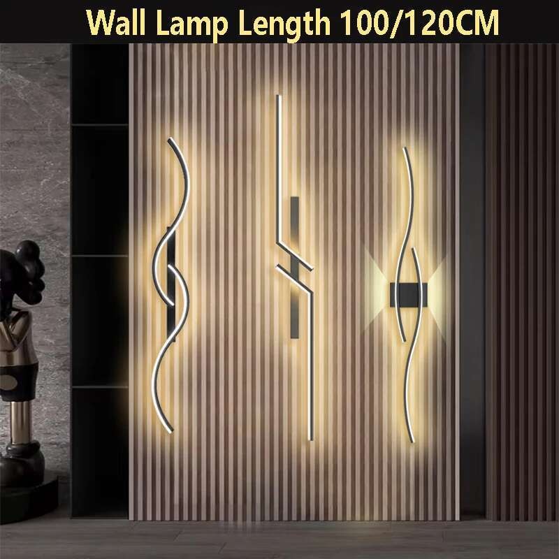 Lampu Dinding LED modern 100/120CM Panjang Strip Wall Sconce Tinggal Kamar Tidur Side Bar Home Decor