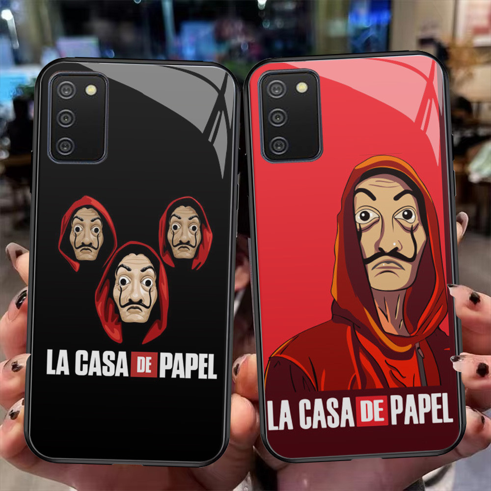 XI47 La Casa De Papel Kaca Casing untuk Samsung Galaxy A10 A02 A03S A71 M02 A51 A02S M02S HD