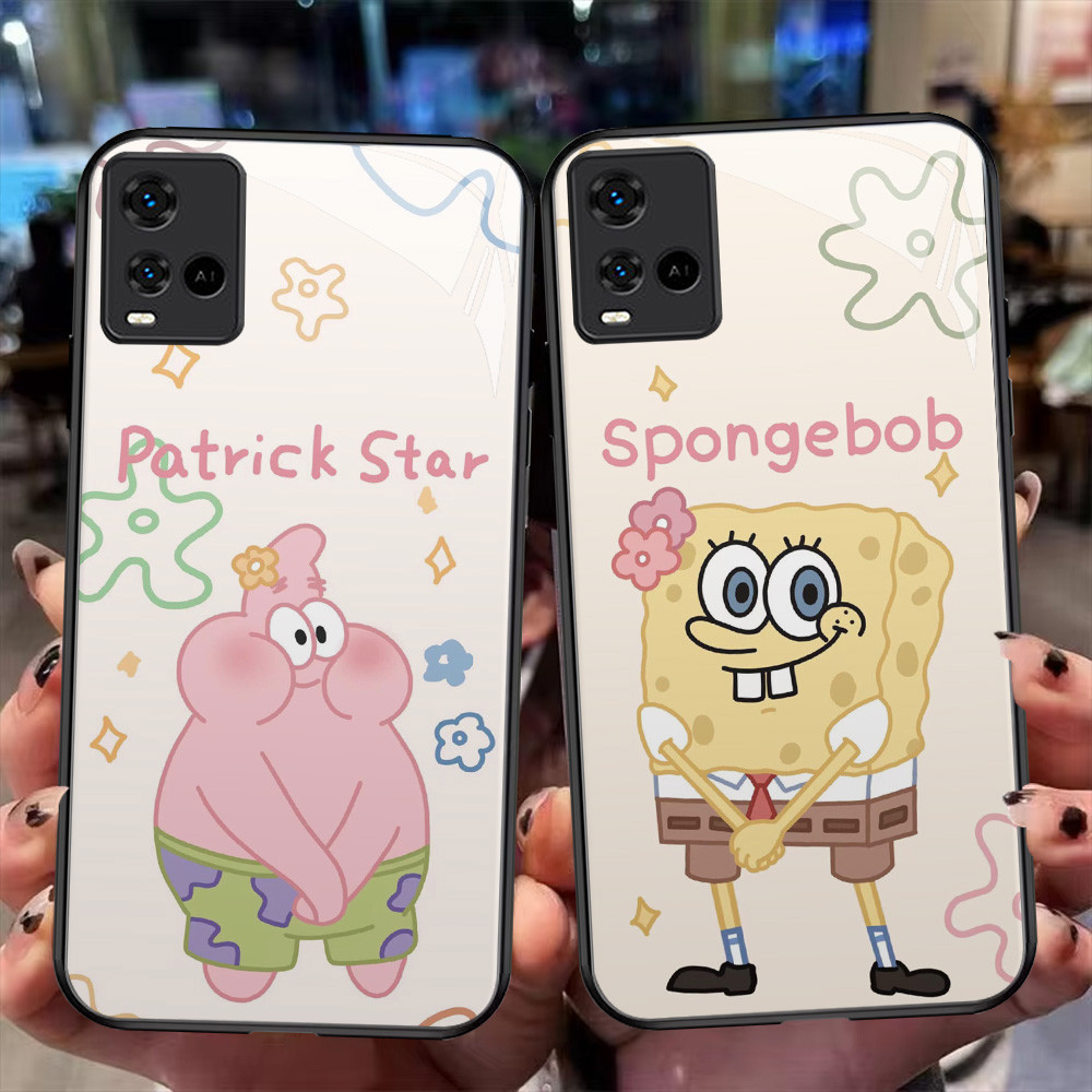 XI73 Spongebob Kaca Casing untuk VIVO Y21t Y73 Y33t Y21s V30 Lite Y33s Y21 Pro 5G HD
