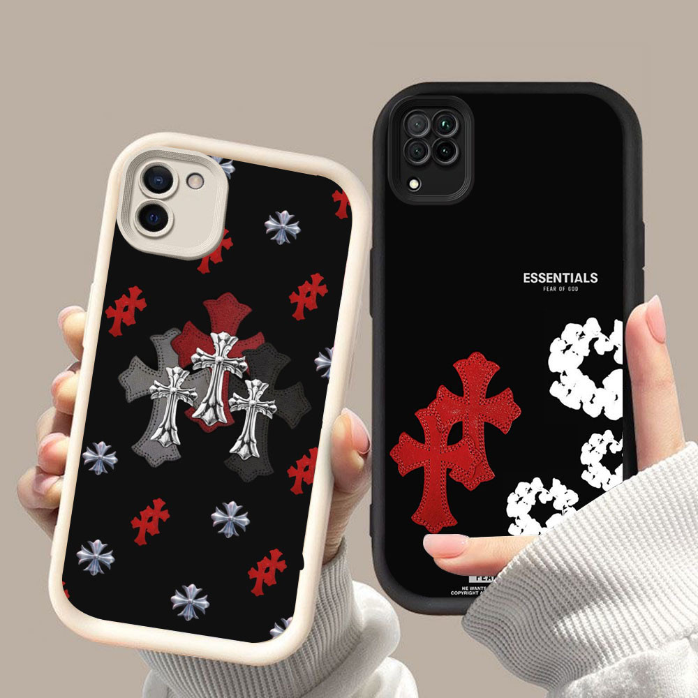 HK-94 Chrome H-Hearts Luxury shockproof Casing untuk Samsung Galaxy A12 A22 A03 A04 A04E A05 A06 M04