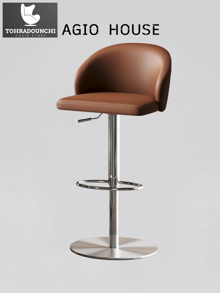 Kursi bar ringan mewah modern sederhana rumah tangga pulau tinggi mengangkat berputar stainless stee
