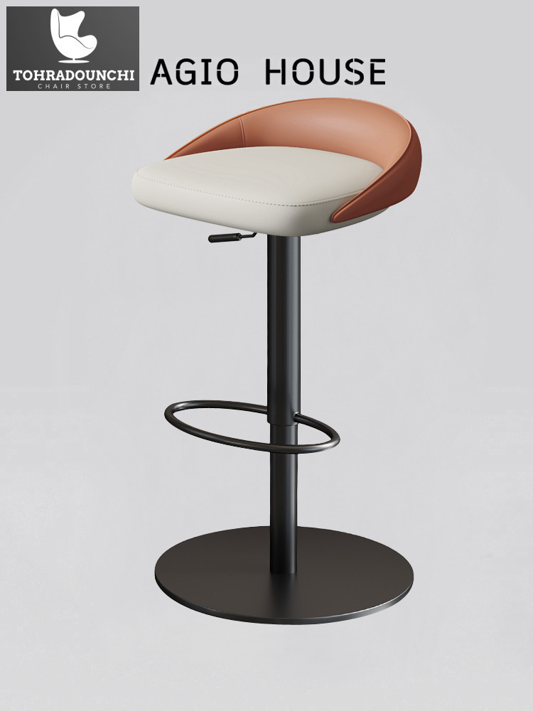 Bangku sederhana rumah tangga tanpa punggung stainless steel dapat diangkat kaki tinggi berputar ban