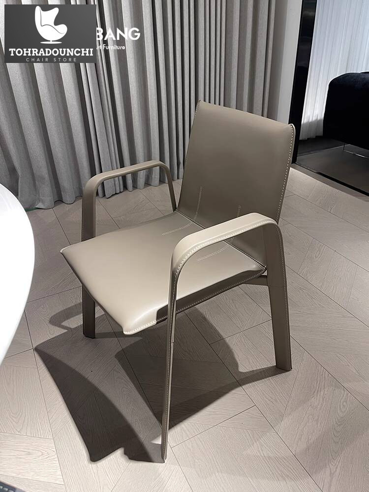 Kulit Desainer Hotel Meja Lantai Besar Rumah Tangga Italia Saddle Minimal Kursi Buku