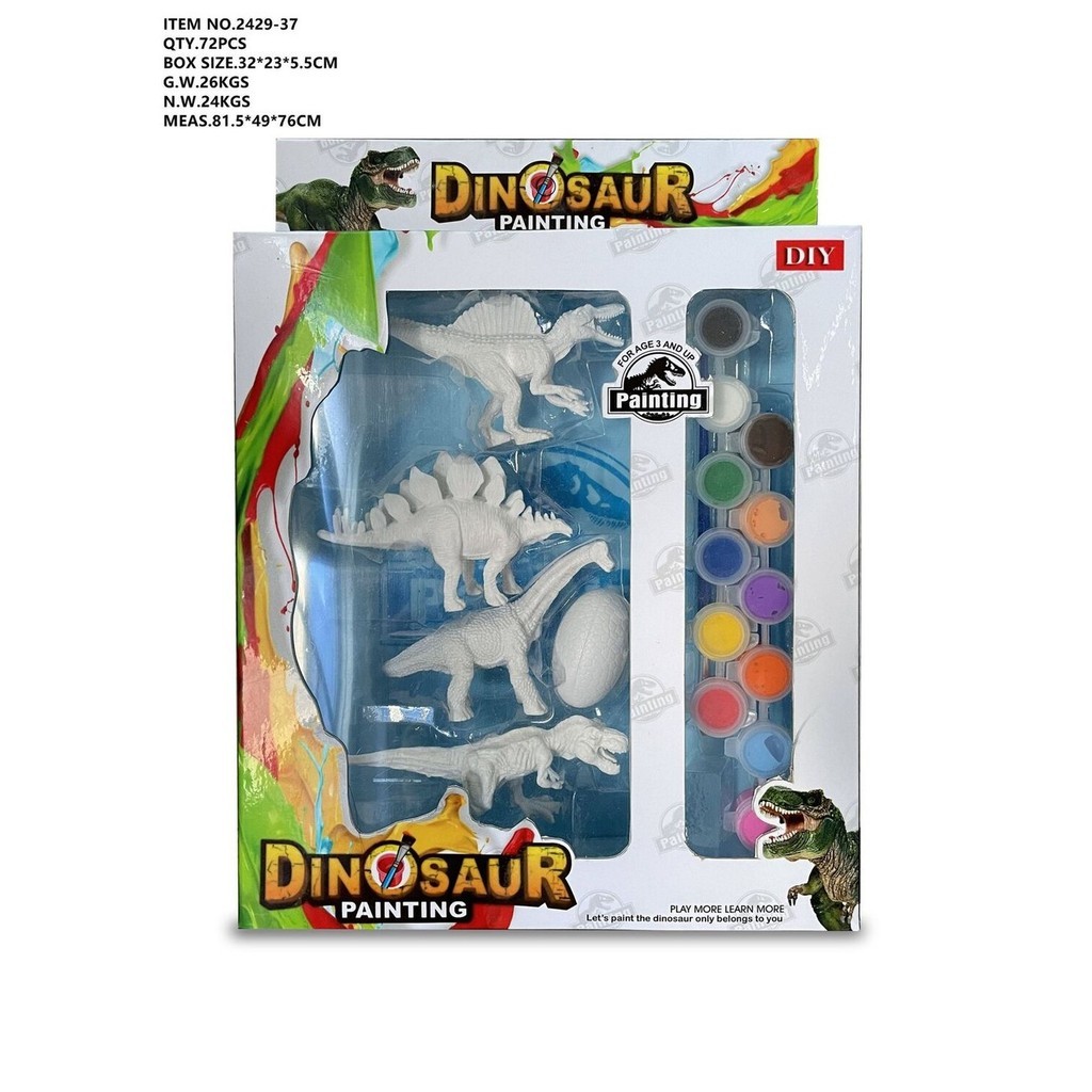 Mainan Anak Dinosaurus  Dinosaurus seri anak-anak mainan DIY dinosaurus melukis set