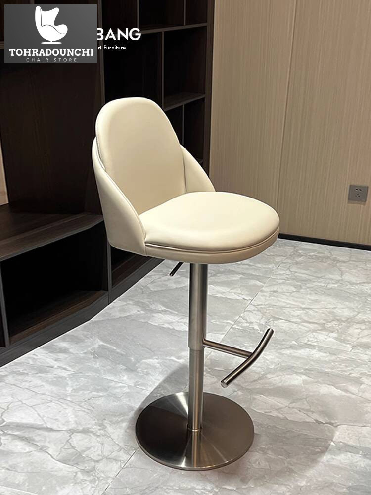 Nordic sederhana stainless steel berputar modern ringan mewah rumah tangga lift bar kursi hotel klub