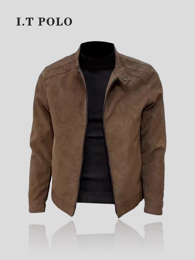 I. T POLO counter ~ Suede menuntut kulit untuk di semi, gugur dan musim dingin, jaket tebal, pria be