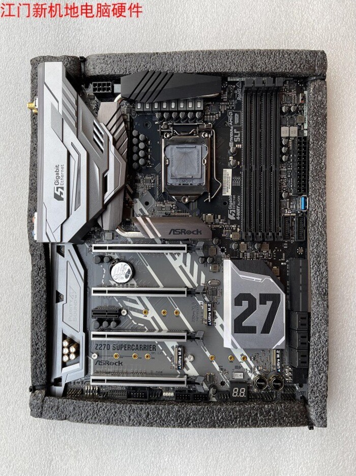 Z270 ASRock erCarrier aircraft carrier motoard 3 kartu jaringan 5 port Gigabit Ethernet Thunderbolt