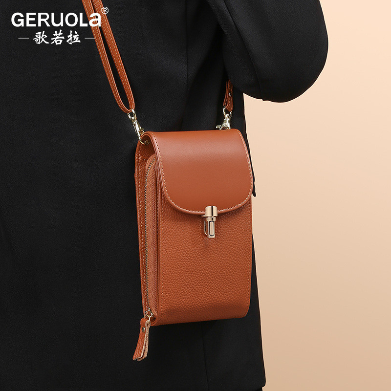 Tas Kantong HP Handphone Ponsel Mobile Pouches  Tas telpon kulit asli lychee cowhide baru musim pana