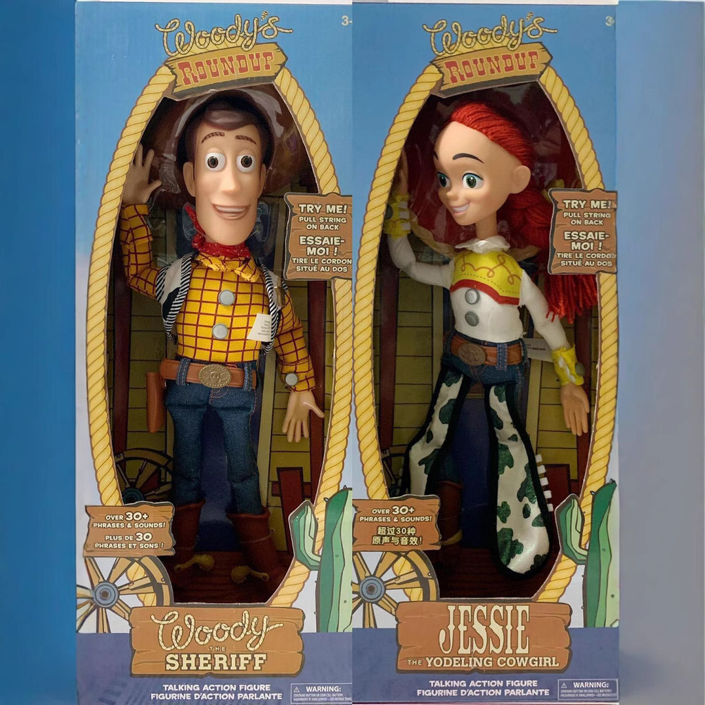 Action Figure  Toy Story 3 mainan Sheriff Woody Tris Bass tahun cahaya suara bersinar model tangan