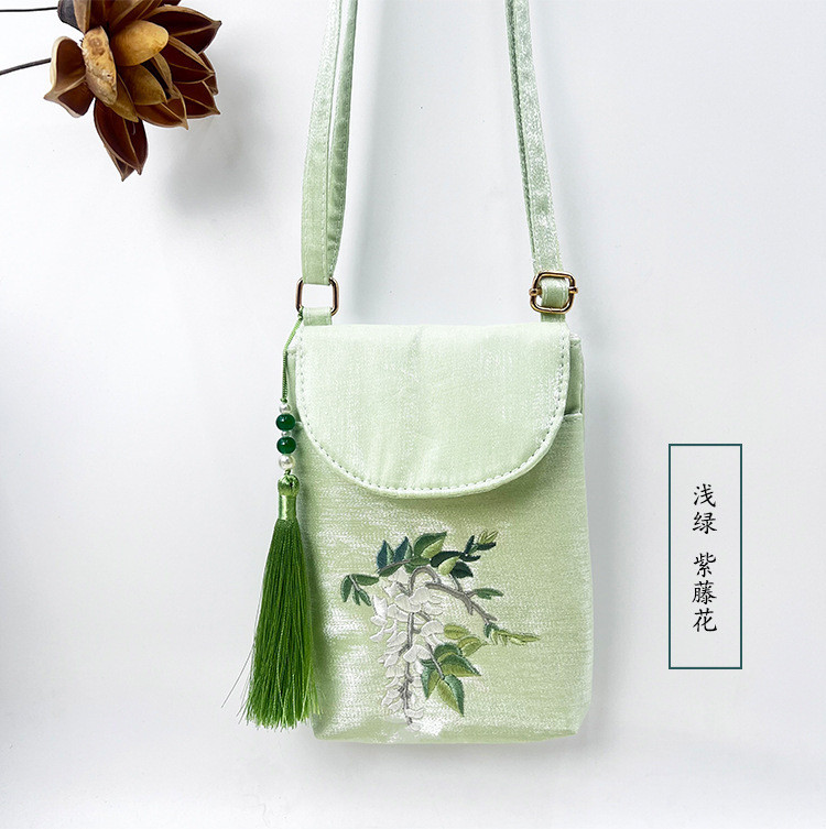 Tas Kantong HP Handphone Ponsel Mobile Pouches  Bekas Hanfu Cross Body Embroidery Antik, berbagai ga