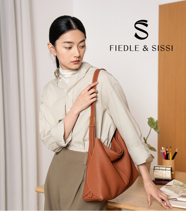 / FIEDLESISSI pistol dengan perimeter dibungkus hobo tote miring-miring besar kapasitas ketiak tas