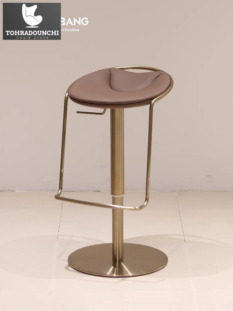 Italia ringan mewah dapat diangkat berputar desainer stainless steel kursi bar modern sederhana ruma