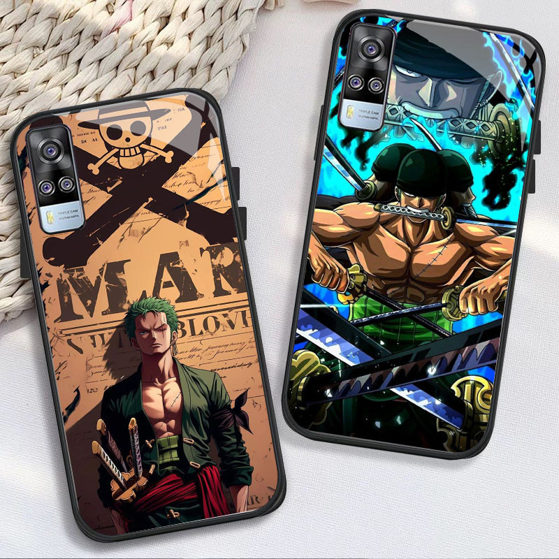 HK-50 Zoro One Piece HD Glass Casing untuk VIVO Y51 V21E Y31 Y52 V21S V21 V20 Y53S