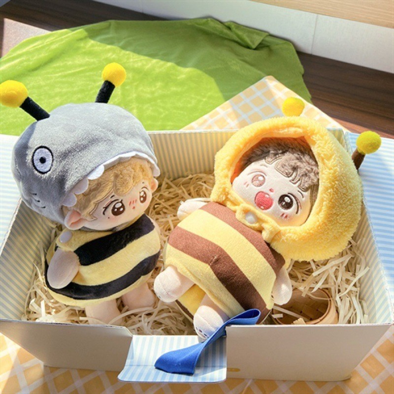 Boneka  Kapas hewan headset aksesoris hiu topi plush boneka pakaian wanita lucu