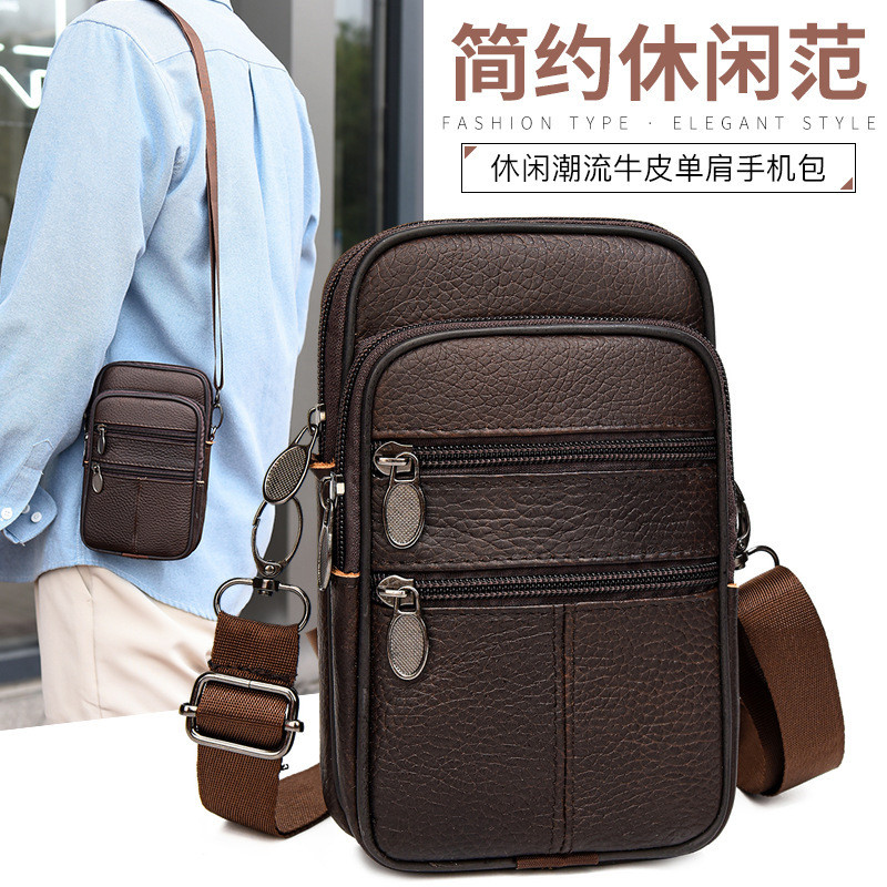 Tas Kantong HP Handphone Ponsel Mobile Pouches  Tas telpon kulit asli multifunctional casual crossbo
