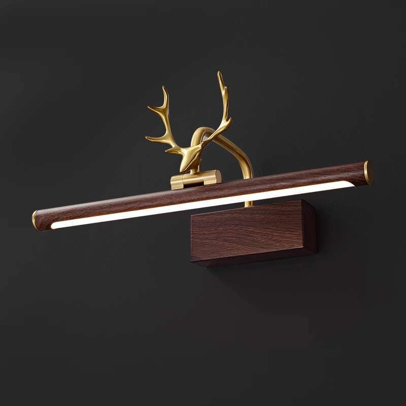 Cermin depan cermin kaca rusa kayu Italia semua tembaga modern minimalis Kabinet Amerika cahaya dind