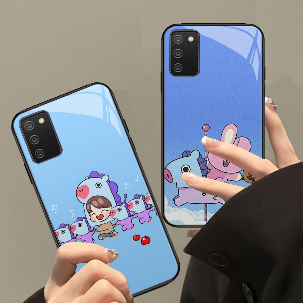 XI94 BT21 MANG Kaca Casing untuk Samsung Galaxy A10 A02 A03S A71 M02 A51 A02S M02S HD