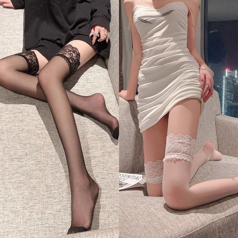 Kaus Kaki Di Atas Lutut Renda Tinggi Stoking Jk Stoking Hitam Renda Besar Kaki Indah Panjang Kaki In