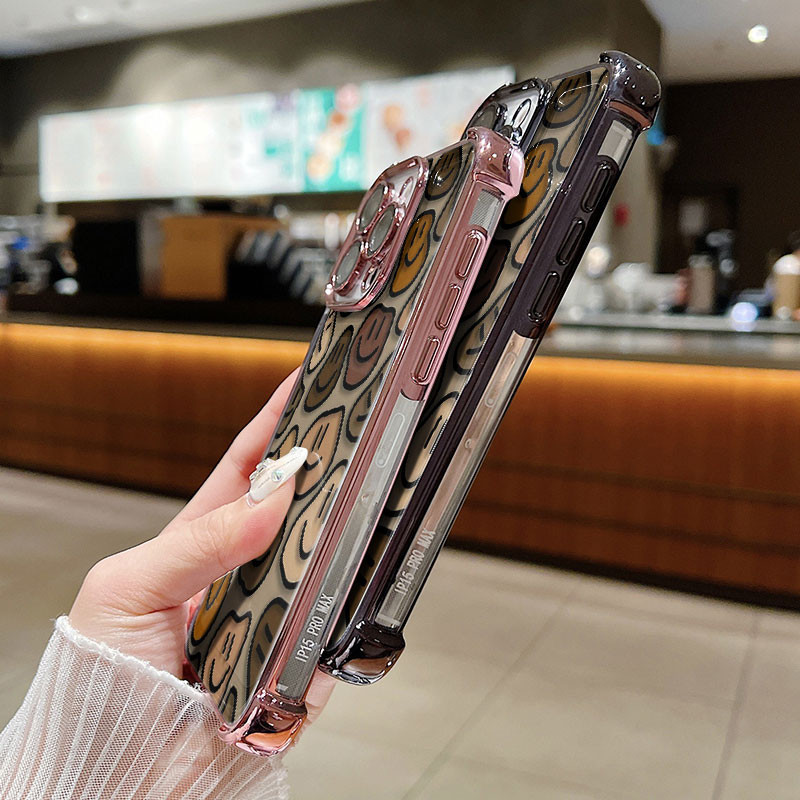 Sertamulia1 Plating Airbag Case Ungu Aesthetic Unik Dan Lucu Silikon Soft Case Untuk Iphone 13 11 15