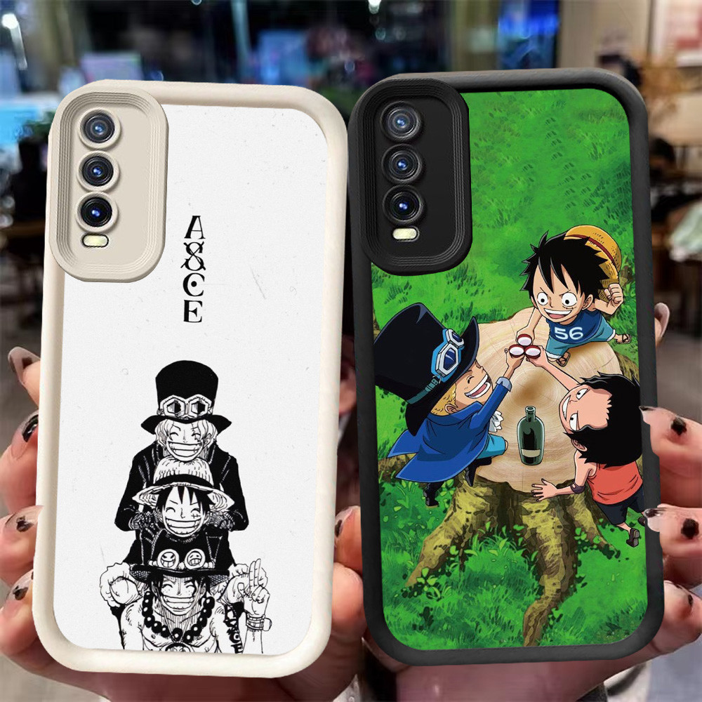 XI14 One Piece 3Bro Casing untuk VIVO Y12s Y11s Y19S Y20s V40 Y20i S1 Y20 Pro Lite 5G Hitam Putih