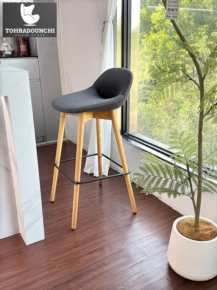 Sido modern sederhana belakang kayu padat bar kursi susu teh toko kacamata meja depan bangku kaki ti