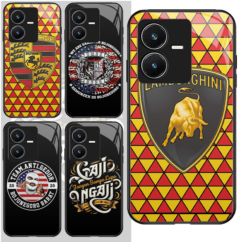 Kaca Casing untuk VIVO Y35 Y22S Y28 iQOO Z6 Y81i V19 Y55 Y67 Y66 Y75 Y81s V25 Y81 Y22 5G Z-105 Brand