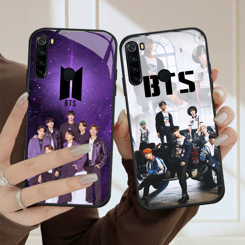 HK-55 Bangtan forever BTS HD Glass Casing untuk Xiaomi Redmi 8 8A 9  Note 8 10 Pro Lite
