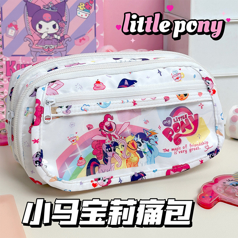 

Kotak Pensil Lucu Xiaoma Baoli Pain Case Ins High Beauty Multi Layer Stationery Student Large Capacity Bag Cute Pen Box Import