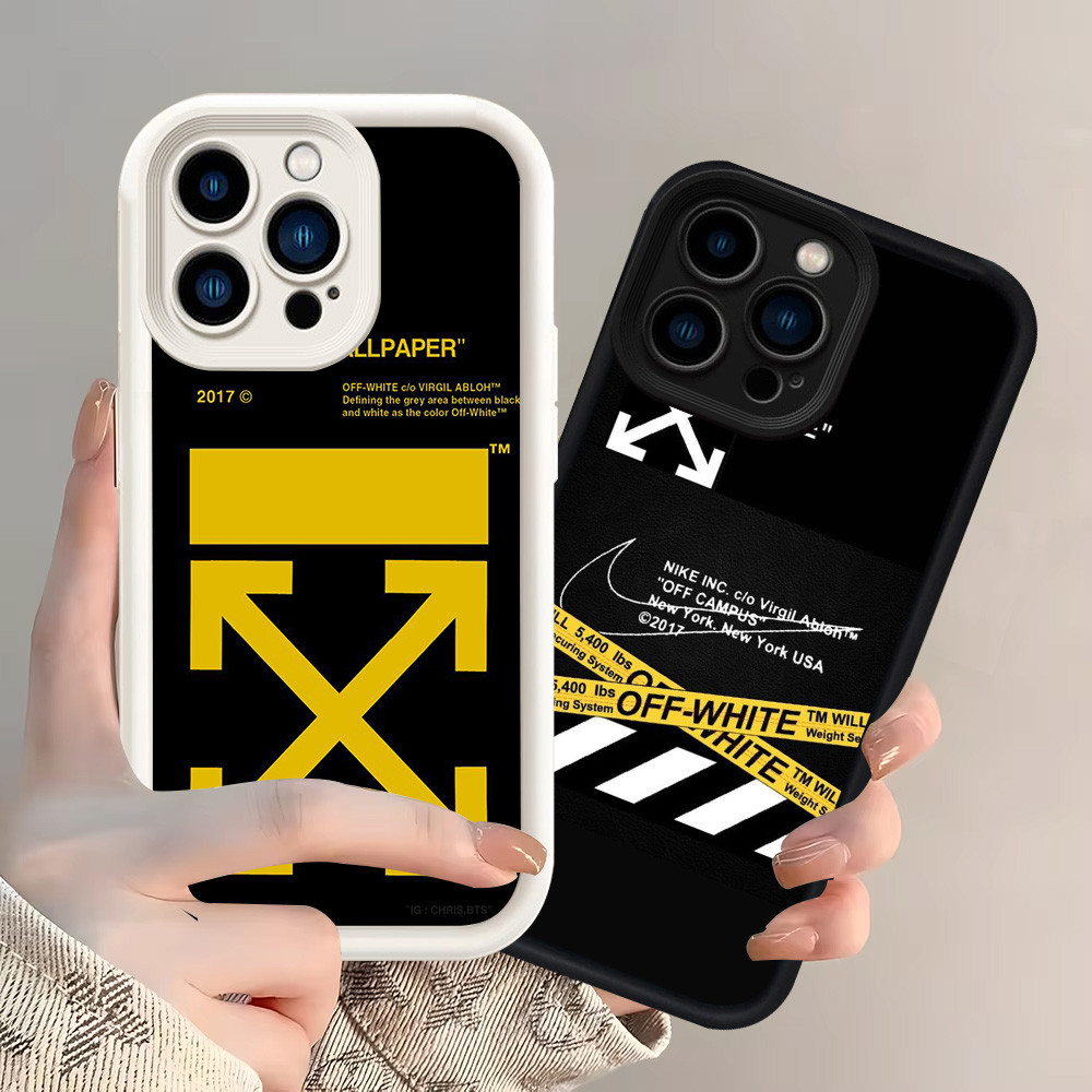 Z-10 off white Putih Hitam Casing untuk iPhone XR 12 Mini Pro Max Case