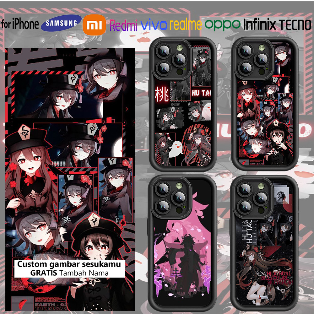 Custom case Softcase Casing ZZ19 Genshin Impact hutao [HP Samsung, iPhone, Oppo, Xiaomi, Redmi, Real