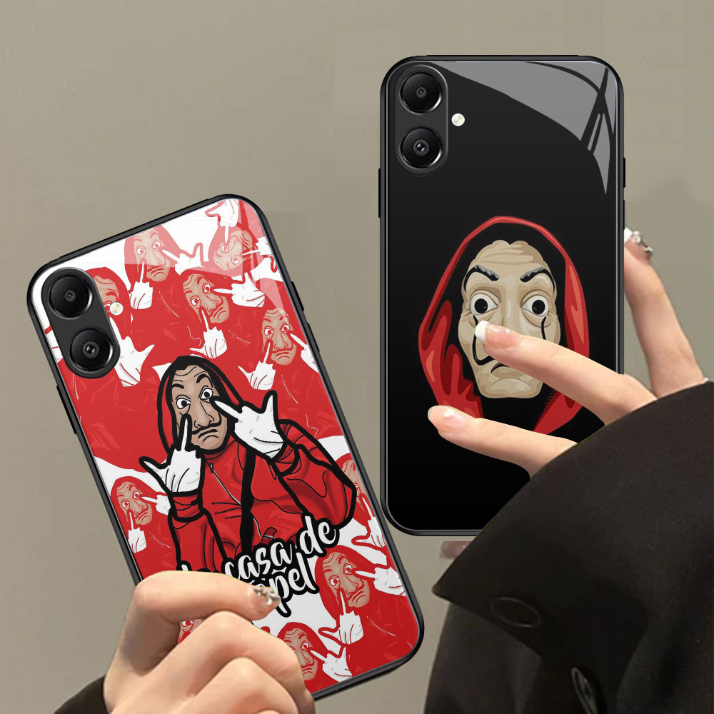 XI47 La Casa De Papel Kaca Casing untuk Samsung Galaxy A03 Core A04 M04 A05 A04e F04 HD