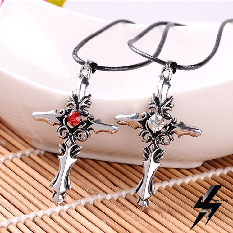 Jepang dan Korea Batu Permata Berlian Liontin Serbaguna Vampire Diaries Kalung Salib Personalisasi