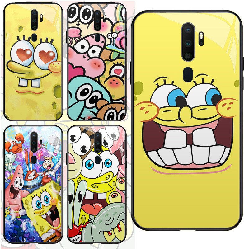 HD Kaca Casing untuk OPPO Reno A9 F11 2F A5 F17 A9X 2Z 2020 Pro Z-42 Spongebob