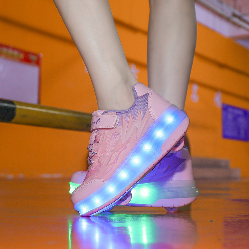 Sepatu Heelys Roda Dua Dan Empat Anak Anak Remaja Bongkar Pasang Gratis Ongkir LED  New Spring and S
