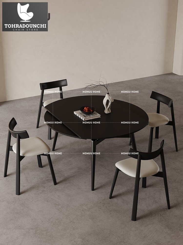 Jalan teleskopik batu Italia, makan rumah tangga kecil, kursi melipat dua-guna persegi ke meja bulat