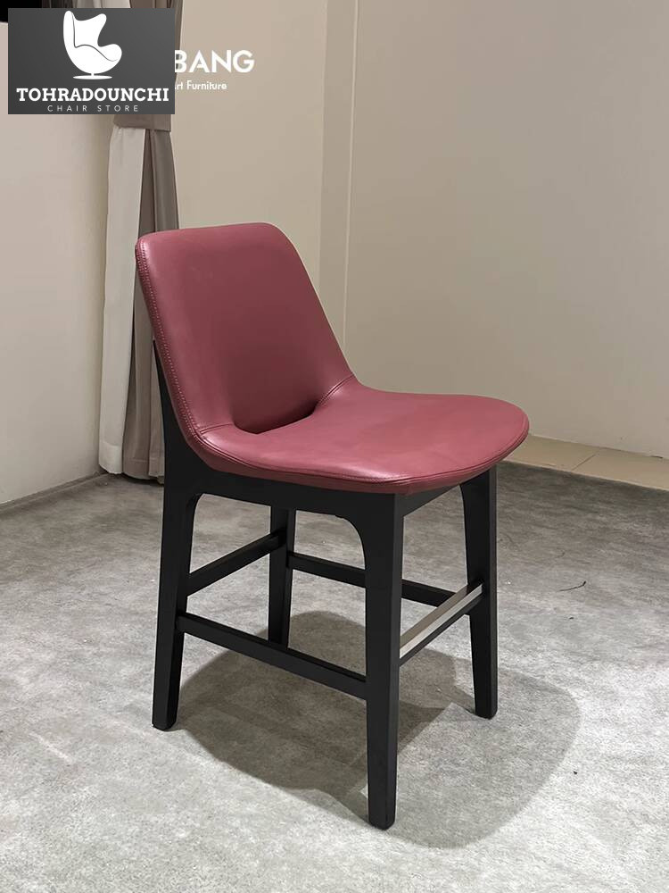 Italia sederhana rumah kaki tinggi padat kursi toko makanan manis ringan kulit mewah putih lilin ban