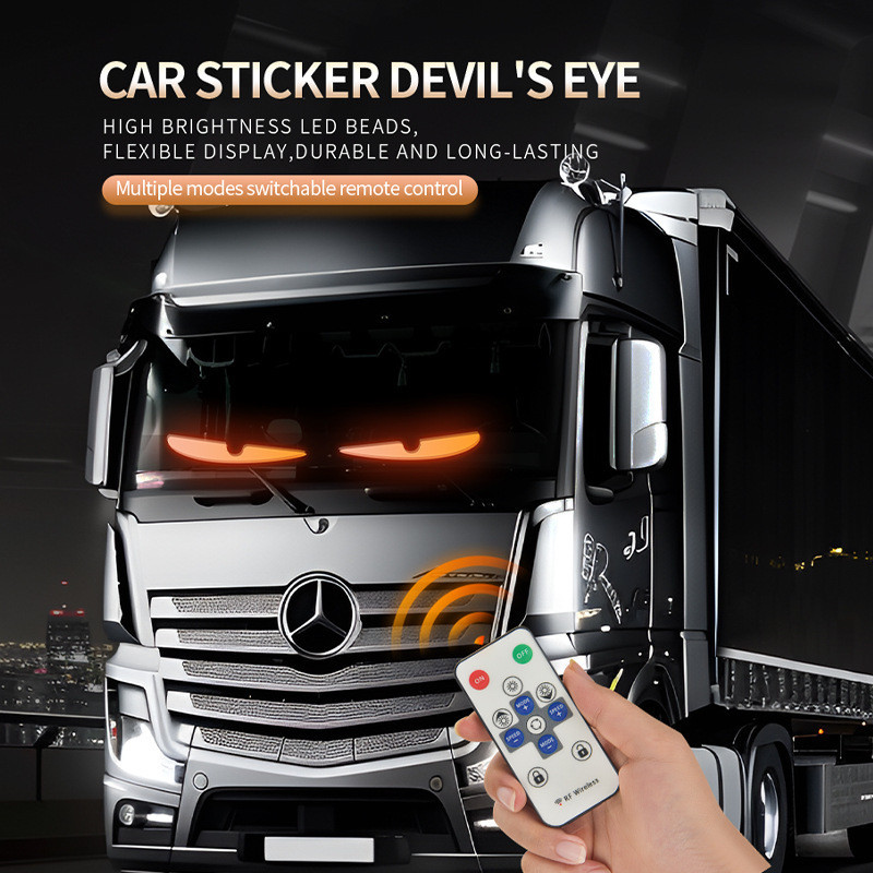 Lampu Aksesories Mobil  Baru mata iblis LED layar fleksibel mobil interior truk jendela hiasan lampu