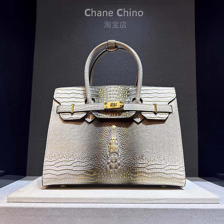 Bag mewah high-end 2024 baru atmosfer tas tangan wanita kantong tatu kulit asli buaya air mata