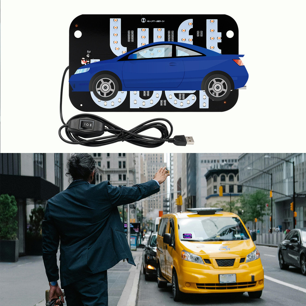 Lampu Variasi Mobil  Uber Dua Warna Baru Taksi Lampu Atap 5-6V dengan Saklar USB